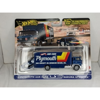 Hot Wheels 1:64 Team Transport - Plymouth AAR Cuda 1970 on Sakura Sprinter